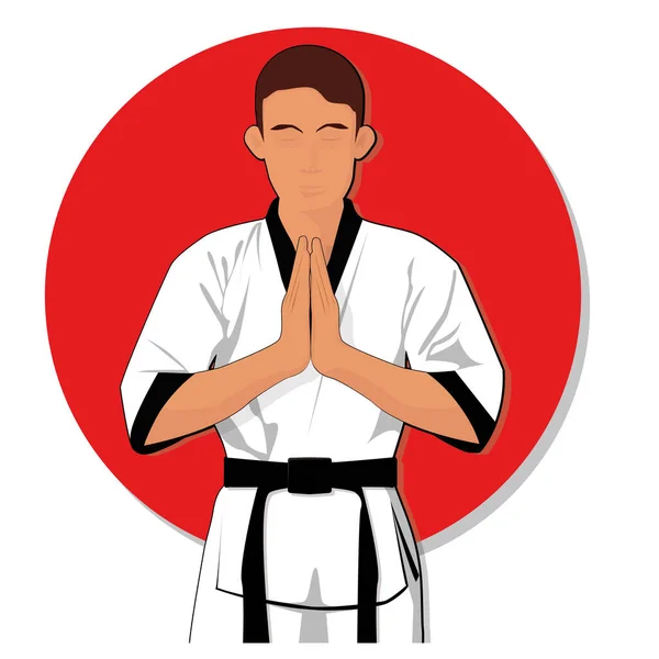 Taekwondo Vector Clipart Cartoon — 스톡 벡터