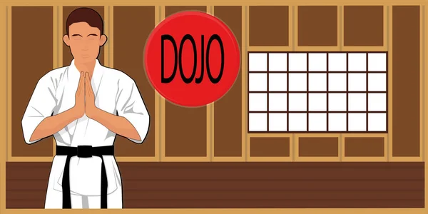 Dojo Sztuki Walki Karate — Wektor stockowy