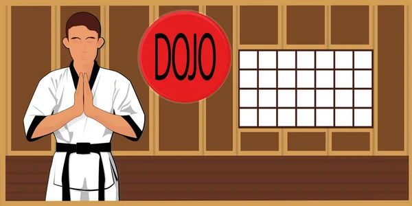 Dojo Artes Marciales Taekwondo — Archivo Imágenes Vectoriales