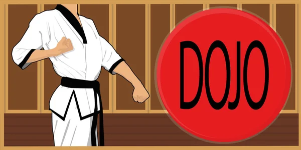 Dojo Arts Martiaux Taekwondo — Image vectorielle
