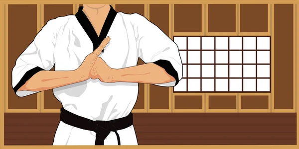 Dojo Harcművészet Taekwondo — Stock Vector