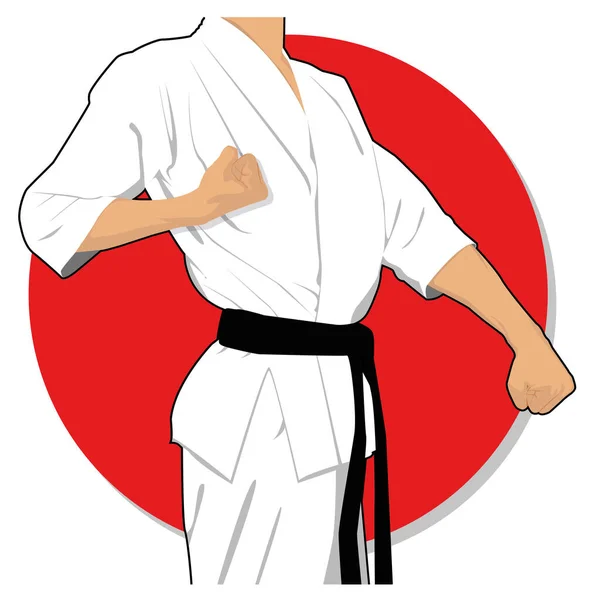 Martial Arts Athlete Karate — Stock Vector