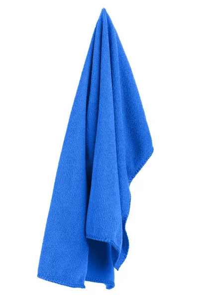Hanging blue and clean towel — Stock Photo, Image