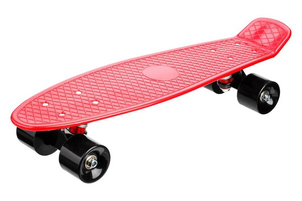 Red plastic skateboard