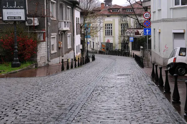 Veliko Tarnovo Bulgária Março 2020 Rua Vazia Cidade Durante Pandemia — Fotografia de Stock