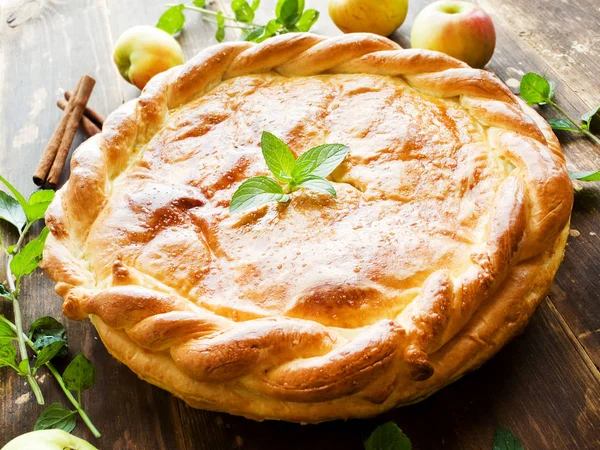 Süßer Apfelkuchen — Stockfoto