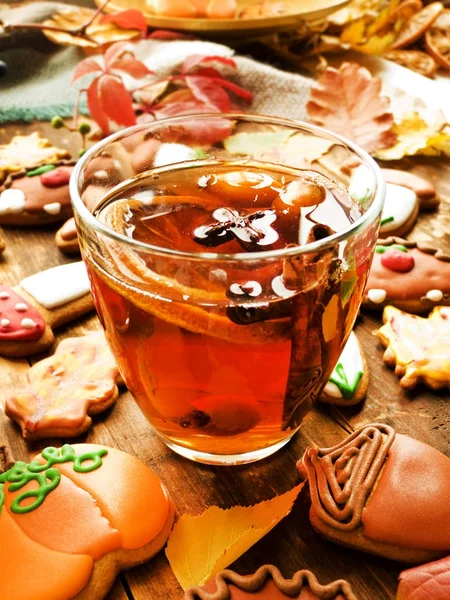 Herfst gingerbread koekjes — Stockfoto