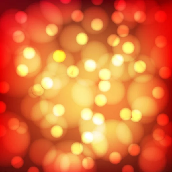 Navidad Oro Rojo Vector Ilustración Fondo Nieve Bokeh — Archivo Imágenes Vectoriales