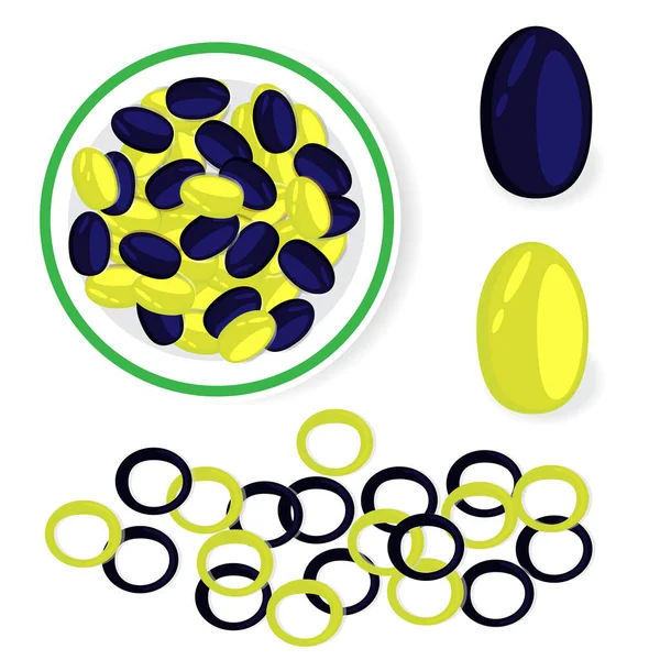 Vektor sady oliv — Stockový vektor