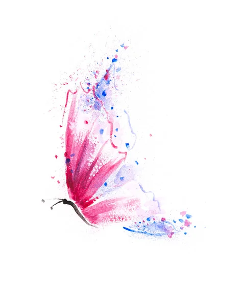 Butterfly akvarellmålning — Stockfoto