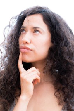 Meditatif yüz kadınla