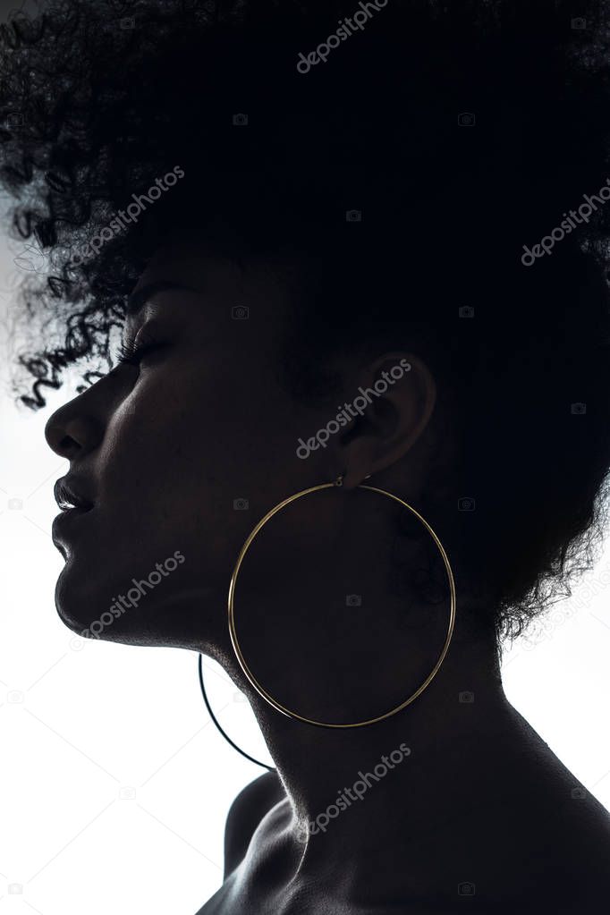 Creative portrait of a young attractive female model