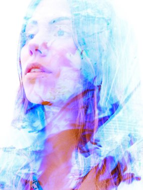 Paintografi. Tabloyla birleştirilmiş bir portre.