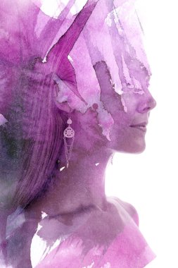 Paintografi. Tabloyla birleştirilmiş bir portre.