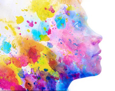 Paintografi. Tabloyla birleştirilmiş bir portre.