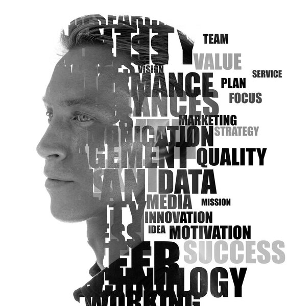 A portrait combined with a digital illustration