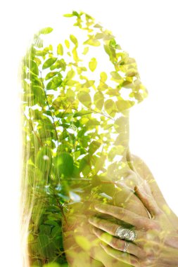 Yaratıcı sürreal çift pozlama portresi