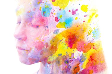 Paintografi. Tabloyla birleştirilmiş bir portre.