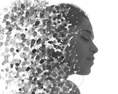 Paintografi. Tabloyla birleştirilmiş bir portre.