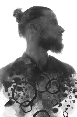 Paintografi. Tabloyla birleştirilmiş bir portre.