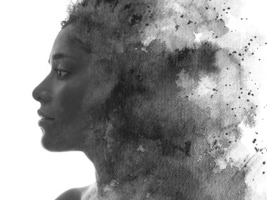 Paintografi. Tabloyla birleştirilmiş bir portre.