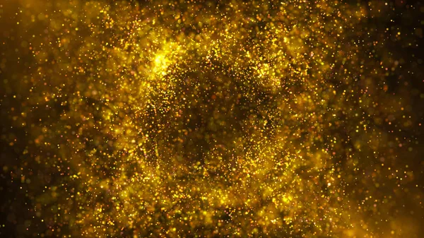 Explosion Golden Particles Computer Graphics — Stock Photo, Image