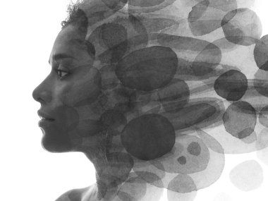 Paintografi. Tabloyla birleştirilmiş bir portre.