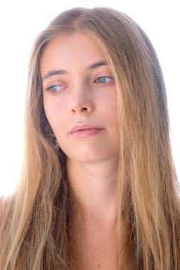 Beyaz arkaplanda bir portre