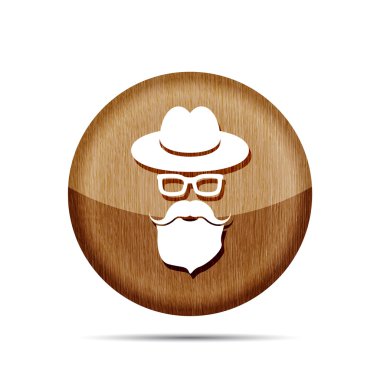 Bıyık simgesi olan ahşap şapka