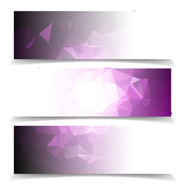 Set van abstracte paarse Banners — Stockvector