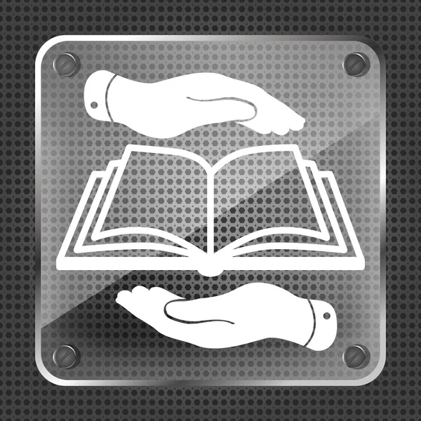 Ícone do livro em mãos planas —  Vetores de Stock
