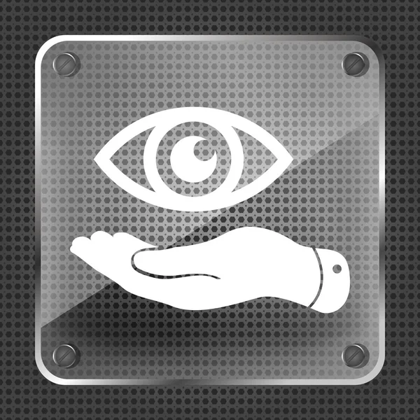 La mano representa el icono del ojo — Vector de stock