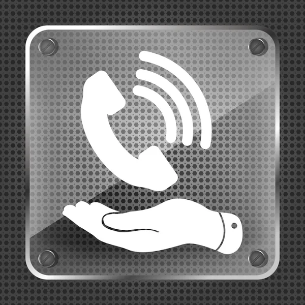 Ikona dłoni wyświetlone telefonu odbiornik — Wektor stockowy