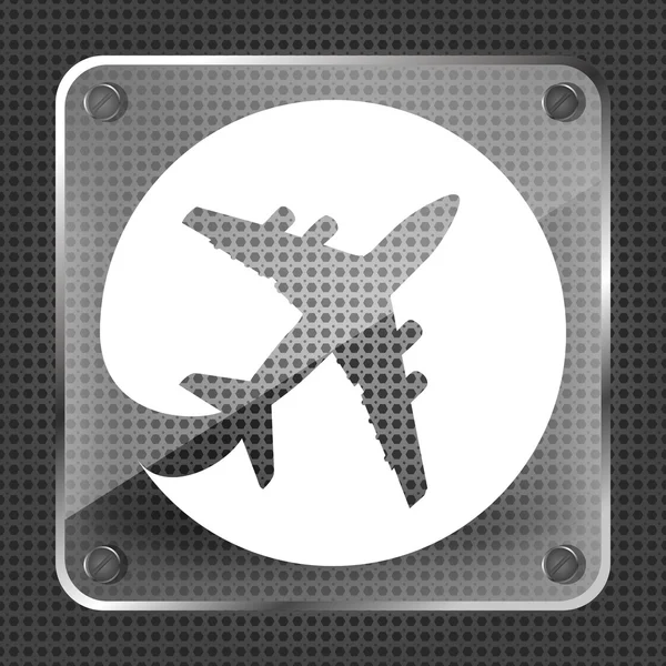 Pictogram pesawat datar kaca - Stok Vektor