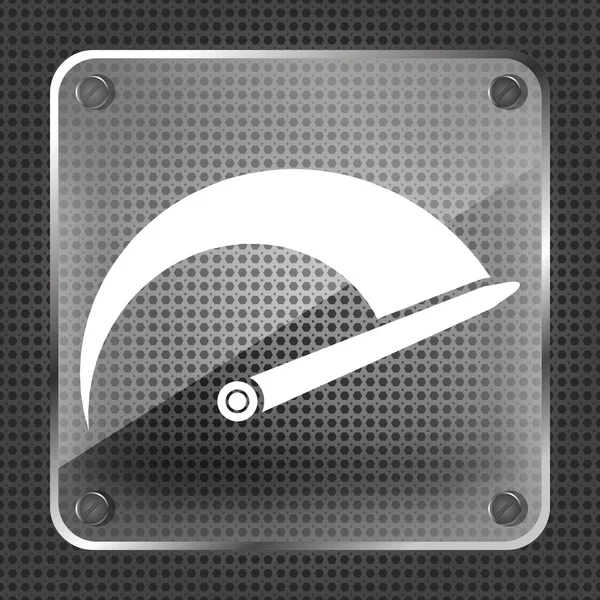 Glas Tachometer pictogram — Stockvector