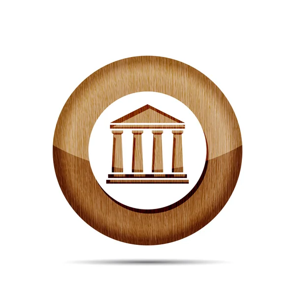 Ikona drewniane banku — Wektor stockowy