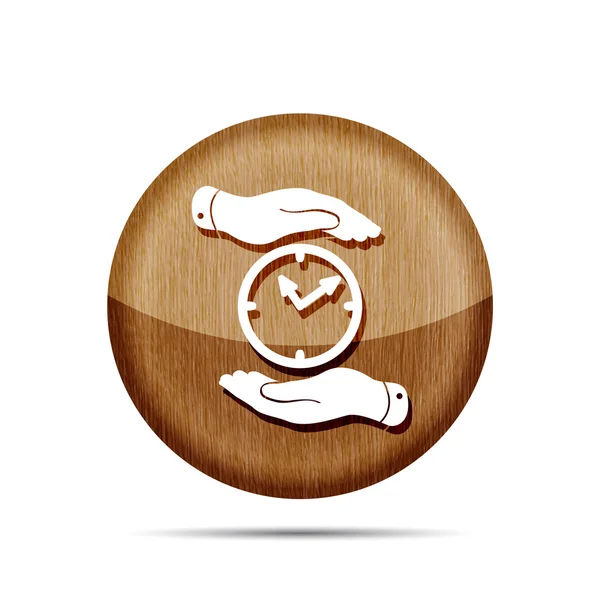 Two hands protecting clock icon — Stock Vector