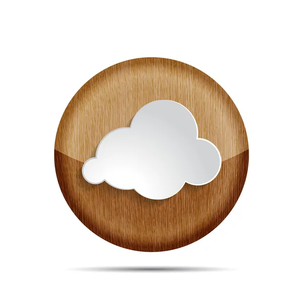 Wooden cloud icon — ストックベクタ