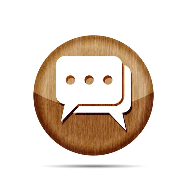 Wooden flat chat icon — Διανυσματικό Αρχείο