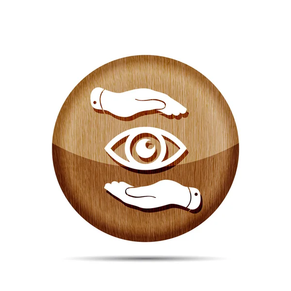 Dos manos cuidan el icono del ojo — Archivo Imágenes Vectoriales
