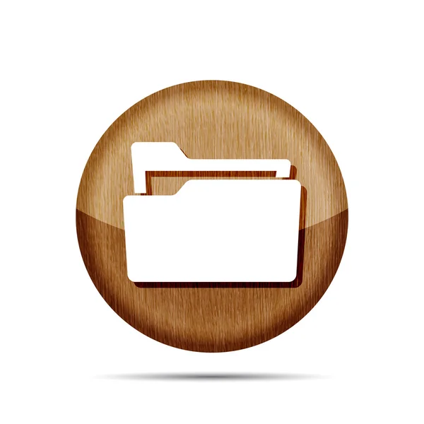 Flat wooden folder icon — ストックベクタ