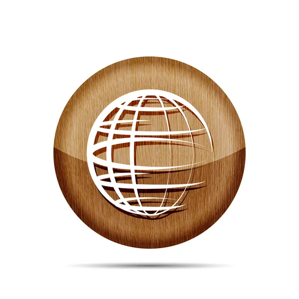 Globo di legno pianeta icona — Vettoriale Stock