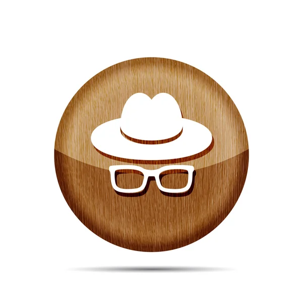 Vintage hat with glasses icon — Stockový vektor