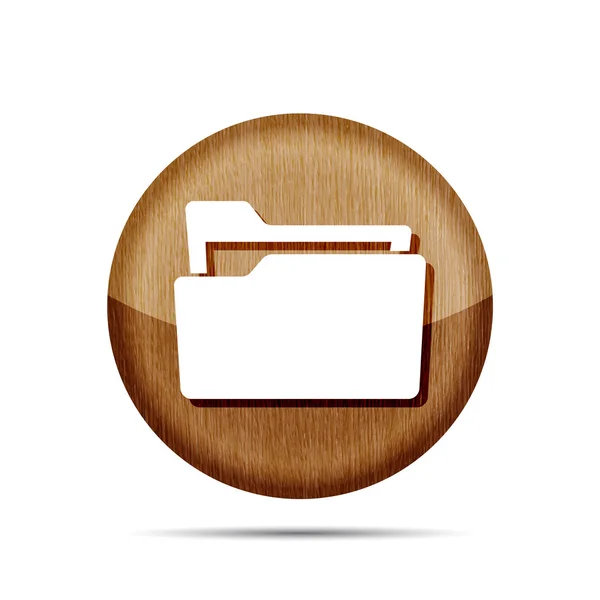Иконка плоской деревянной папки — стоковый вектор