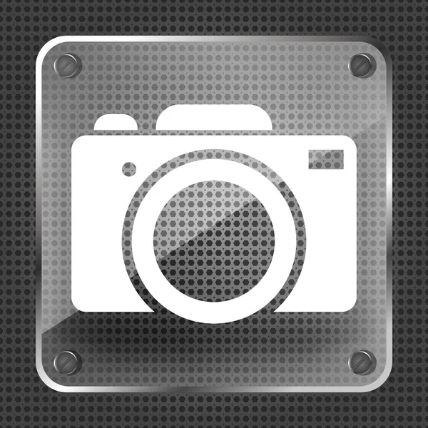 Glass photo camera icon — Stock Vector