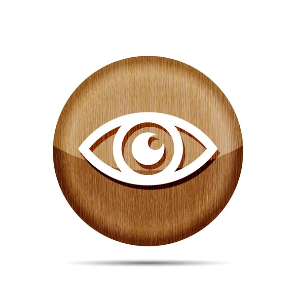 Dřevěná ikona oka — Stockový vektor