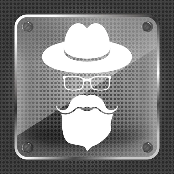 Glas hatt med mustasch och glasögon — Stock vektor