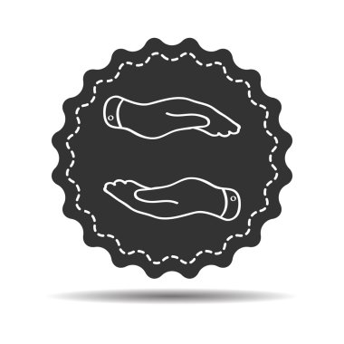 iki doğrusal şefkatli eller simgesini düz