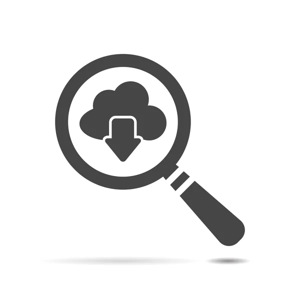 Magnifying glass and cloud icon — ストックベクタ