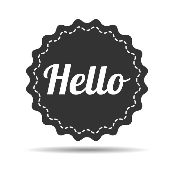 Badge met 'hello' woord pictogram — Stockvector